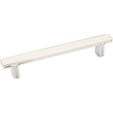 Jeffrey Alexander 867-128NI Anwick 6-3/8" L Rectangle Cabinet Pull - 128 mm Center-to-Center in Polished Nickel
