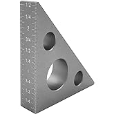 Right Angle Ruler, 45 n 90 Degree Small Aluminum Alloy Triangle Ruler with Both Imperial and Metric Scales Machinist Carpenter's Square Measuring Tool for DIY Woodworking Workshop Table and Miter Saw