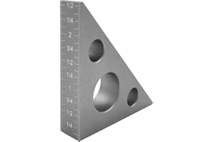 YGFRSTO Right Angle Ruler, 45 n 90 Degree Small Aluminum Alloy Triangle Ruler with Both Imperial and Metric Scales Machinist Carpenter's Square Measuring Tool for DIY Woodworking Workshop Table and Miter Saw