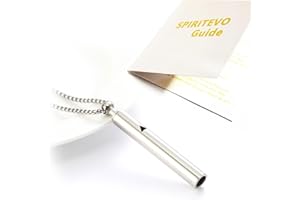 SpiritEvo Breathing Anxiety Necklace with Velvet Bag, Meditation Necklace Accessories Gifts, Relax, Quit Smoking, Silver