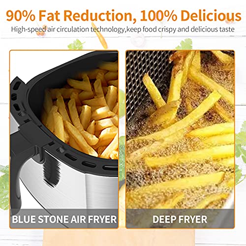 Air Fryer, 6 Quart Electric Hot Air Fryer Oven Oilless Cooker, BLUE STONE LCD Digital Screen and Nonstick Frying Pot,7 Presets, Preheat& Appointment,Keep Warm& Nonstick