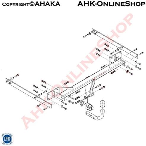 Tow Bar Trailer Hitch Mount - fixed Towing Hitch with Screwed-On Spherical Head - STM - 115 Trailer Hitch Onlien Store Ahaka