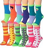 Tipi Toe Women's 12-Pairs Soft Anti-Skid Fuzzy Winter Crew home slipper Socks, (sock size 9-11) Fits shoe size 6-9, FZ13-14