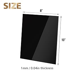 Egofine 8" x 10" Black Plexiglass Sheets 20 Pack