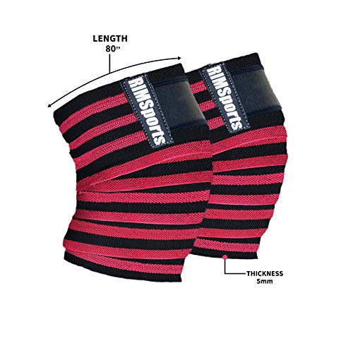 image for RIMSports Knee Wraps for Weightlifting, Powerlifting, Workout & Squats