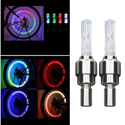 CapsA 2 Pcs LED Light Bicycle Accessories Tire Lamp Bike Decoration Led Light Bicycle Wheel (Multicolor) (Best Bike Spoke Lights)