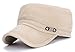ChezAbbey Adjustable Flat Top Cap Solid Brim Army Cadet Style Military Hat