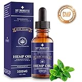 St Moritz Organic Raw Hemp Extract for Better Sleep (1000MG), Peppermint Flavor, Blended with Organic Hemp Seed Oil for Optimal Absorption, Lab Tested, GMP Certified, Kosher, Raw, Gluten Free, 1oz
