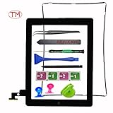 Device Doctor Screen replacement for iPad 2, Front Touch Digitizer Assembly Replacement include Home Button +Camera Holder + Preinstalled Adhesive + Frame Bezel with Premium Tool Kit (Black)
