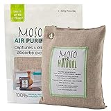 MOSO NATURAL Air Purifying Bag 500g. Odor Eliminator, Odor Absorber for Kitchens and Bedrooms. Natural Color