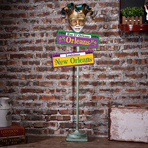 Mardi Gras Street Signs Cutouts Two Sided 12Pcs Mardi Gras Carnival