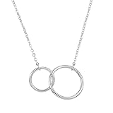 JIAHATE Sister Necklace,Stainlee Steel Two Circle