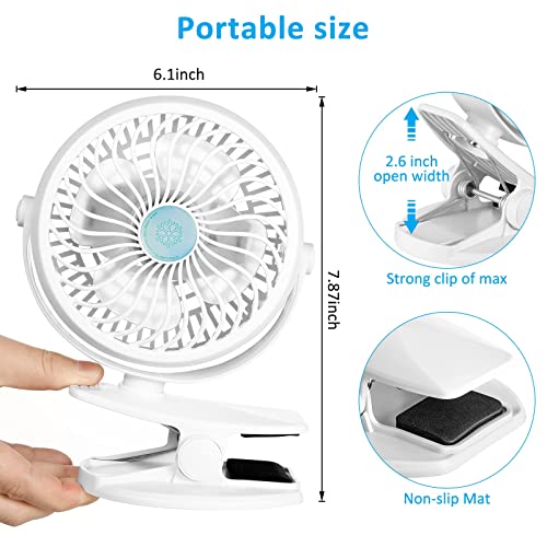 TCJJ Clip on Fan,Stroller Fan Personal Desktop Portable USB