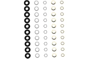 SHINEOFI 20sets Clock Repair Accessories Quartz Clock Replacement Parts with Nuts Washers and Rubber Rings for DIY Assembly and Maintenance Gold Silver