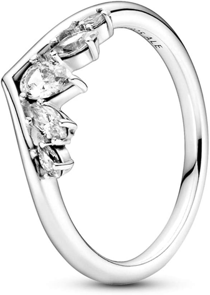 Pandora Wishbone Ring Sterling Silver Cubic Zirconia Size 58 Amazon
