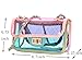 MILATA Bright Color Women's Transparent Cross Body Bag Summer Jelly PVC Clutch Purse Beach Bag (pink)