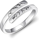qielizhu Mountain Ring 925 Sterling Silver God is Greater than the Highs and Lows Ring Faith Rings for Women Mom Storyteller Jewelry