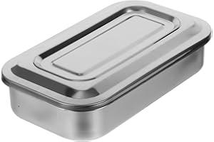 NAMOARLY 8-inch Stainless Steel Sterilizer Tray Lid, and Disinfection Box for Instrument