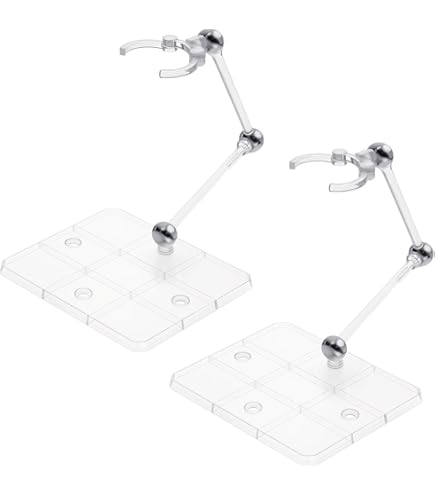 12-Pack HG144 Clear Adjustable Action Figure Stands | Display Holder For Dolls & Models