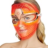 NEWKEY Ultra-lightweight Cordless Red light Therapy Mask for Face, Silicone LED Face Mask Light Therapy, Red Light for Wrinkles Blue Light for Acne, NEW PDT Technology,Timing 10-minute Treatment