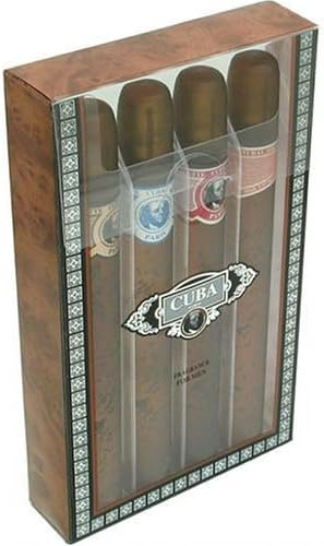 Cuba Cuba Variety By Cuba For Men. Set-4 Piece Variety spray With Cuba Gold, Blue, Red &amp; Orange &amp; All Are EDT spray 1.17 Ounces