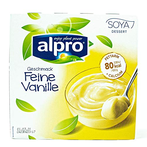 Alpro - 5er Pack Soja Dessert feine Vanille 500 g (4 x 125 g) - Soya Sojadessert Vanilla 100 % pflanzlich – Bild 4