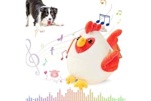 YAWOTA Active Moving Pet Plush Toy, 2024 Upgrade Interactive Electronic Dog Toy, Squeaky Mobile Dog Ball Toy, Interactive Dog Ball Mobile Dog Toy with Recording and Music Mode, Dog Pet Toy (Rooster)