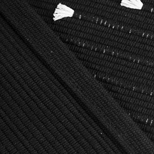 Breezsisan Boho Black Small Rug Cotton Woven Accent Rug Mat 2'x3