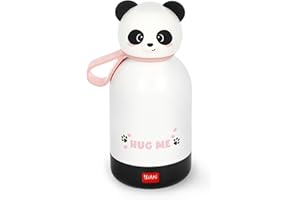 Legami - Hot & Cold BFF Children's Thermal Bottle, Panda Theme, in 18/8 Stainless Steel Double Layer with Airtight Closure, K