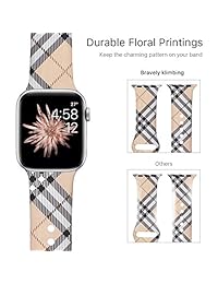 Bravely klimbing - Bandas florales compatibles con Apple Watch Band 1.575 in, 1.732 in, 1.496 in, 1.654 in, sin desvanecimiento, banda de repuesto para iWatch Series 4 3 2 1, para mujeres, hombres y niños