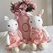 Me Too Tiramitu Stuffed Bunny Plush Rabbit Dolls Toys Pink Dress 16 inches+Gift Bag …