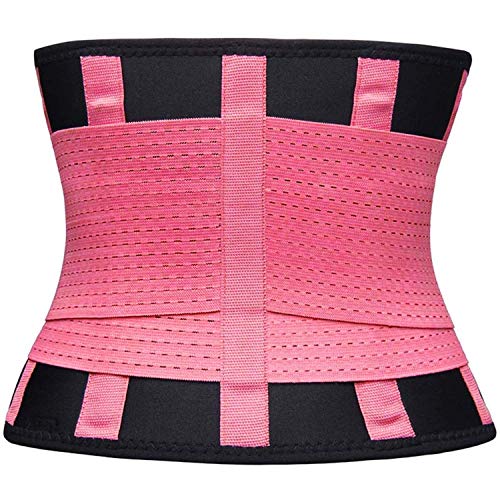 Waist Trainer Belt Waist Cincher Trimmer Slimming Body Shaper Belts Sport Girdle for Women (Pink1, X-Large)