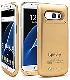 Galaxy S7 Edge Battery case, Bastex Rechargeable High Capacity Battery Charger Power,Hard Gold Plastic Protective Shell, 4200mAh, Slim-Fit Rugged Design with kickstand for Samsung Galaxy S7 Edge.