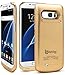 Galaxy S7 Edge Battery case, Bastex Rechargeable High Capacity Battery Charger Power,Hard Gold Plastic Protective Shell, 4200mAh, Slim-Fit Rugged Design with kickstand for Samsung Galaxy S7 Edge.