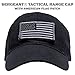 SERGEANT Military Tactical Baseball Cap in Black + USA Flag Patch. 100% Cotton, 3 Patches on Front, Top & Back, Adjustable Closure in Back. Use for Range, Operator, Hunting, Fishing.