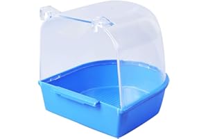 YJJKJ Caged Bird Bath Bird Cage Parrot Supplies Bathing Tub for Small Brids Canary Budgerigar Cockatiel Lovebird（Random Color）
