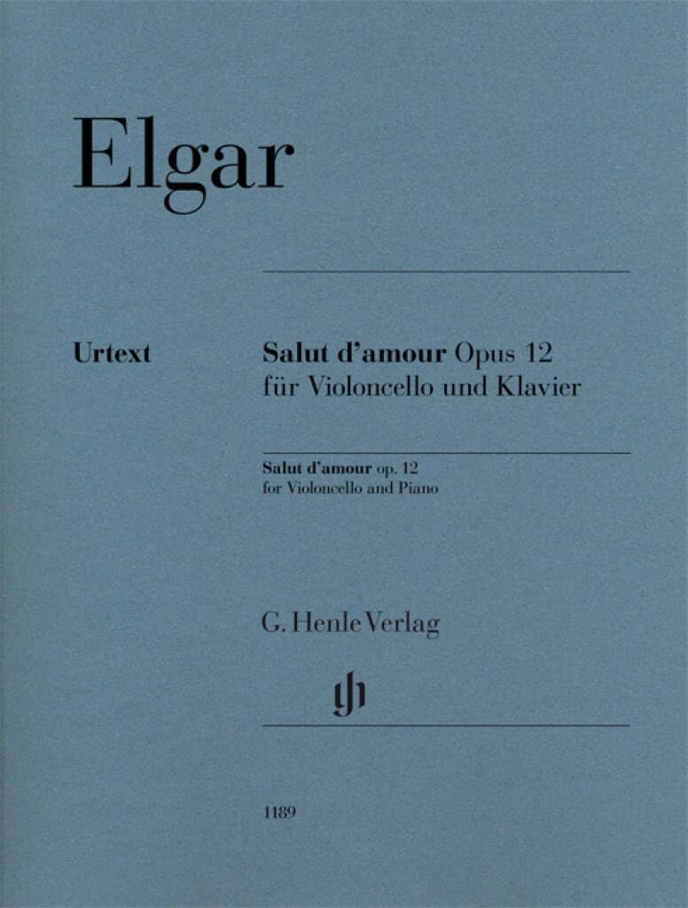 Elgar Salut d'amour Op12 - cello and piano - urtext - score and parts - ( HN 1189 ): Instrumentation: Violoncello and Piano