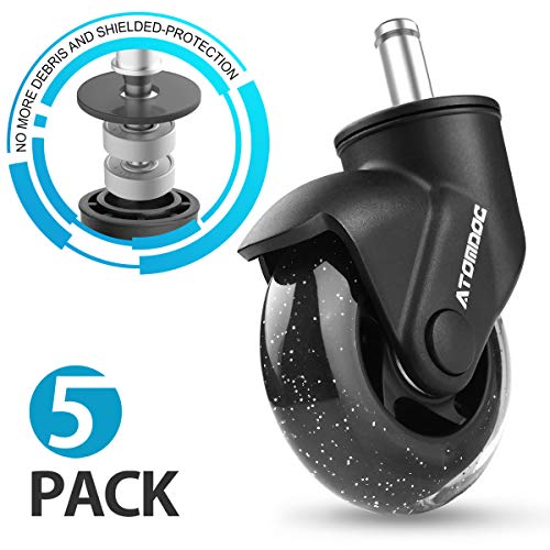 ATOMDOC-Office-Chair-Caster-Wheels-3-Newly-Lightweight-Caster-Wheels-Revolutionary-Swivel-Vertical-Axle-Safe-Protection-for-All-Floors-Including-Hardwood-Set-of-5