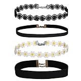 Choker Black Velvet 2-4 Pcs Ribbon Gothic Collar Velvet Necklace Girls Classic
