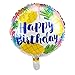 Happy Birthday Foil Balloons Round Mylar Helium Balloon Party Decorations Supplies 18 Inch Pack of 6