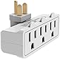 TaniaWiring UL Listed 3-Outlet Grounded 180 Degree Swivel Wall Tap, Swivel Outlet Extender, Outlet Plug Adapter, Swivel…