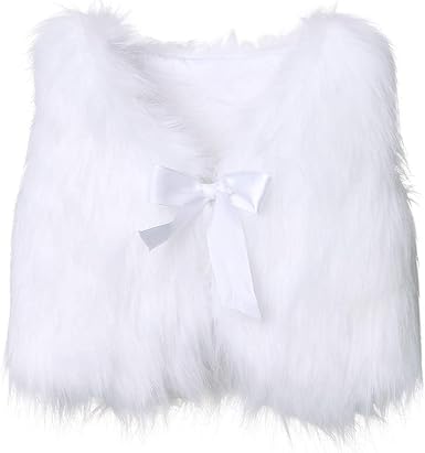 baby white fur vest