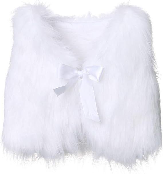 baby white fur vest