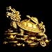 Feng Shui Wealth Prosperity Brass Dragon Turtle Statue Golden Good Luck Sculpture Free Set of 5 Lucky Charm Ancient Coins on Red String Chinese Charm of Prosperity Housewarming Congrat (Dragon Turtle)