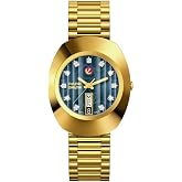 Rado - DiaStar Original - Men's Automatic Swiss Watch - 35mm Oval Blue Dial with Date - Gold Stainless Steel Bracelet - R12413523