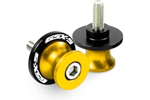 GZYWMJZ Pack of 2 Motorcycle Swing Arm Spools For Suzuki GSX-S GSXS 750 1000 GSX-S1000/F KATANA GSX-8S 2023 2024 GSX-S1000 GT Accessories, M8 Swingarm Slider Stand Paddock Screw (Gold)