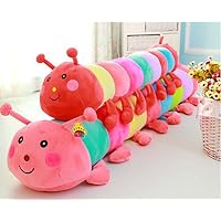 OlgaToys Creative Cute Lavender Colorful Caterpillar Short Plush Doll Pillow (Purple) 19.5"