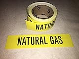 Roll of Natural Gas Pipe Marker, 72 Labels in a roll, With liner, Self adhesive stickers you peel and stick, 9
