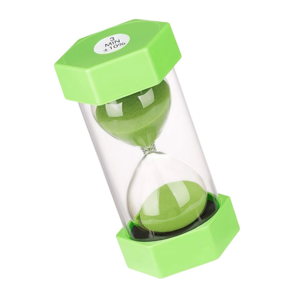Hourglass Timer 3 Minute Visual Kitchen Timer Green Hourglass Sand Clock 6.5 * 13 cm Student Study Hourglass Time Management Shower Brushing Teeth Home Office Decoration Present Giving