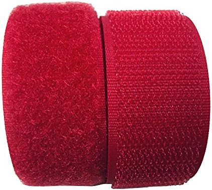 Lovetex 5/8" (16mm) Bright Red Sew on Hook and Loop Fastener Tape 5 pair yards